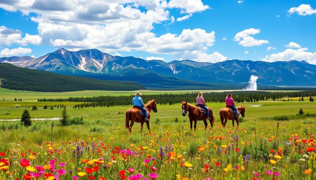 horseback riding in yellowstone