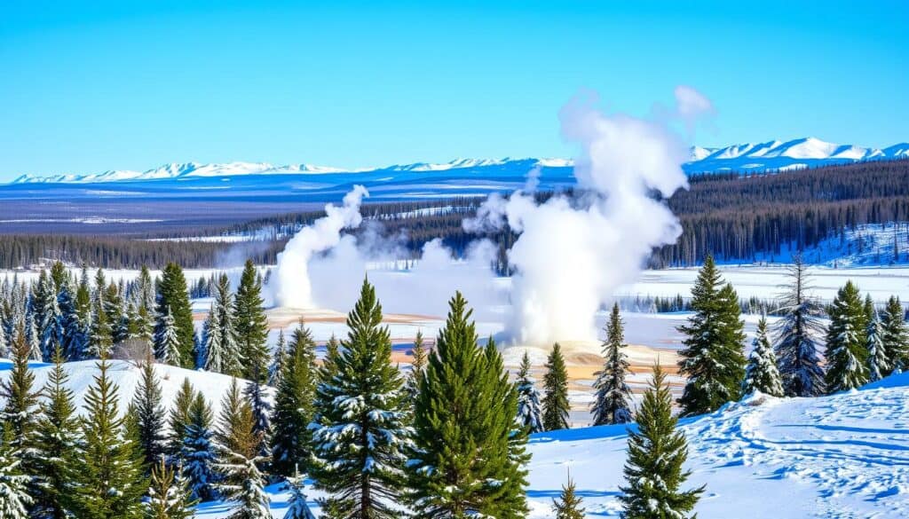 yellowstone national park in the winter