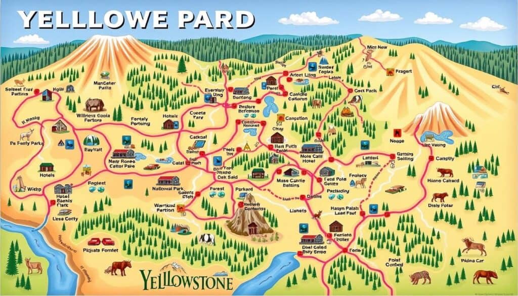 yellowstone national park lodging map