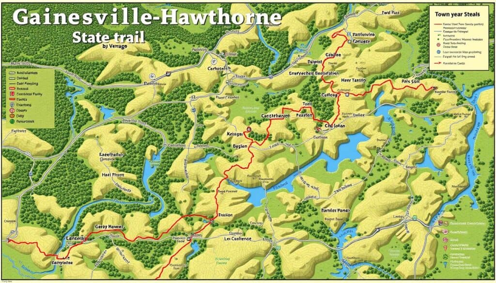 Gainesville-Hawthorne State Trail map