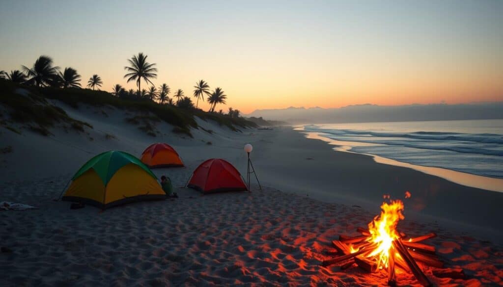 beach camping