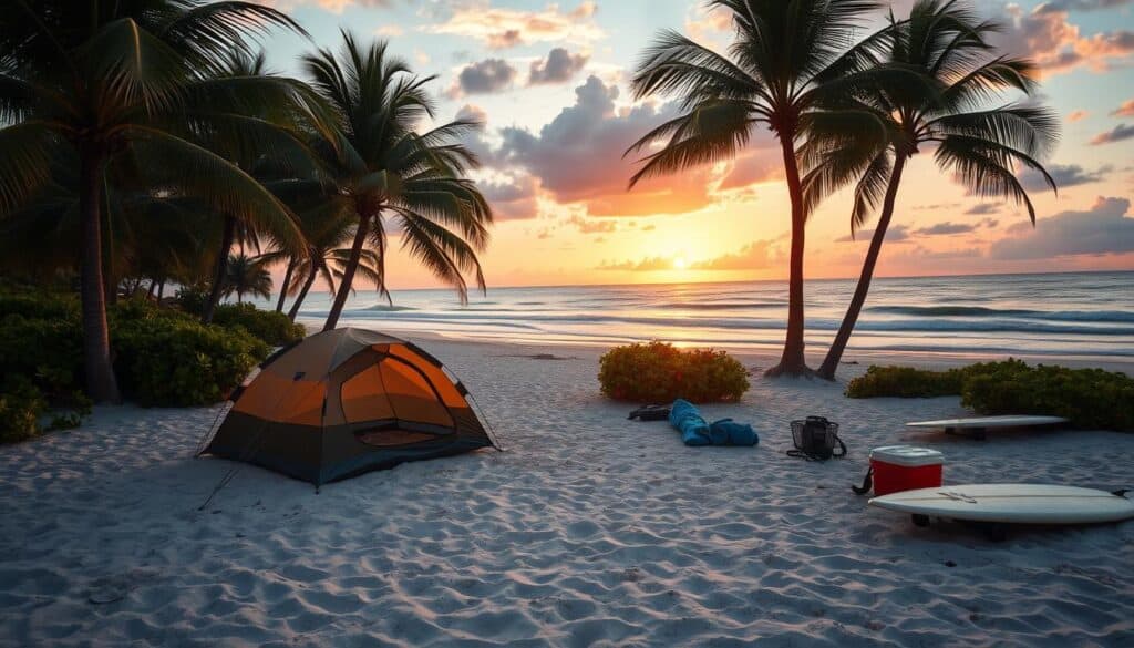 beach camping