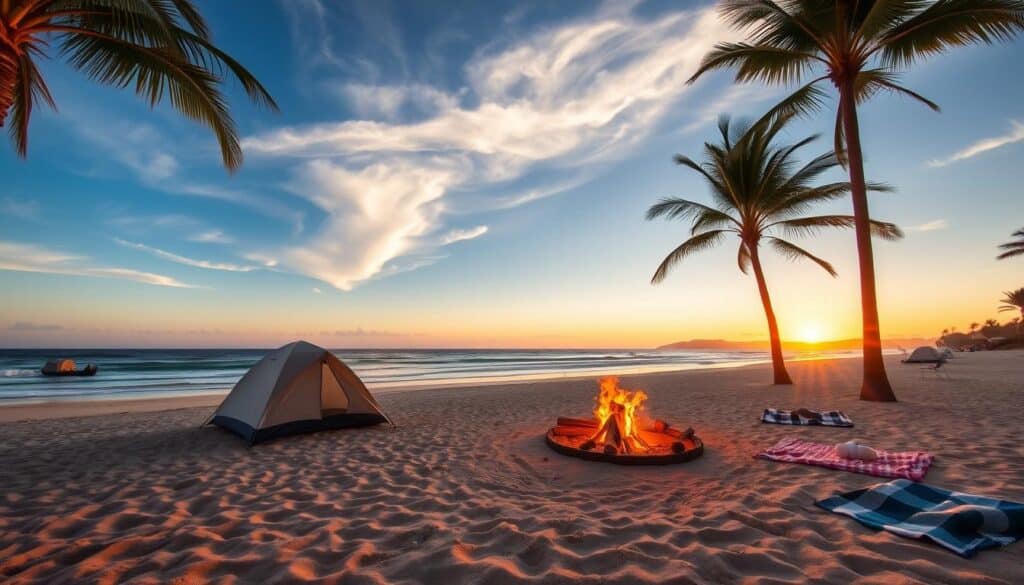 beach camping