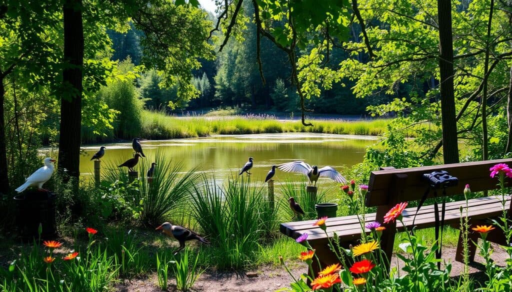 birdwatching in the park