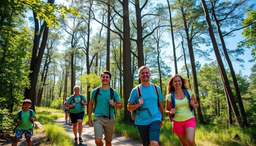 family hiking