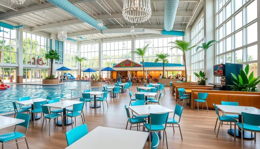 indoor water park dining options