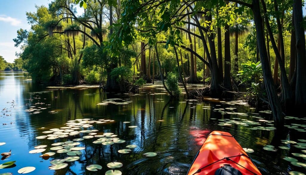 kayaking in the bayou