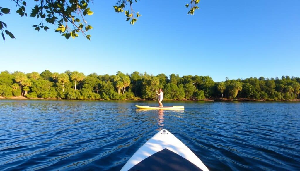 paddleboarding