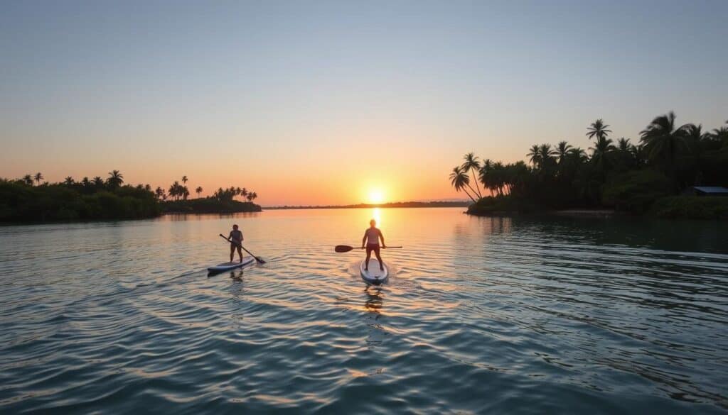 paddleboarding in the park